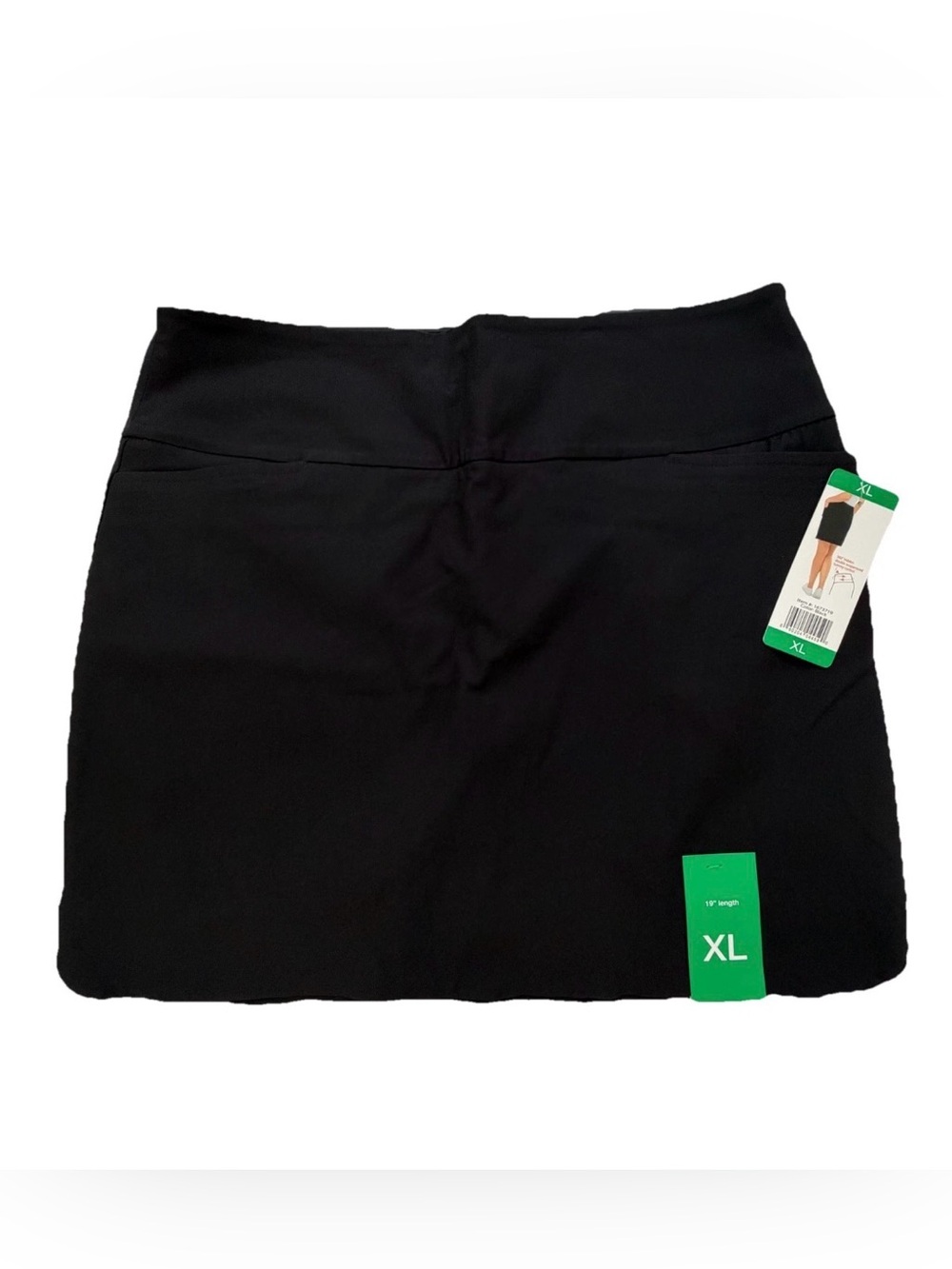 Women’s Black Skort Skirt Size XL 19” Length Stretch Athletic Casual NWT